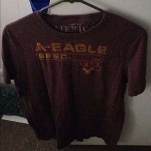 Maroon American Eagle Short Sleeve